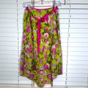 Vintage Y2K 90’s floral high low flirty skirt sz Large